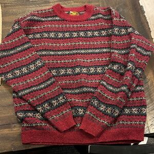 ALPS fine apparel Classic Red and Black Crewneck Sweater vintage